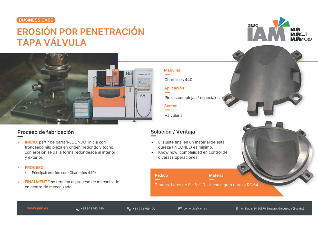 Electroerosión para el sector de la valvulería Electroerosión para el sector de la valvulería